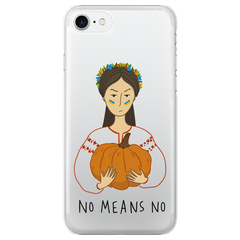 Чохол патріотичний Дівчина No means No на iPhone 7 | 8 | se2020