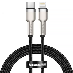 Кабель плетений Baseus Type-C to Lightning PD 20W Cafule Metal Cable 1m Black