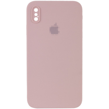 Чехол Silicone Case FULL CAMERA (square side) (для iPhone Xs Max) (Pink Sand)