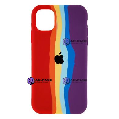 Чехол радужный Rainbow для iPhone 12 Mini Red-Purple