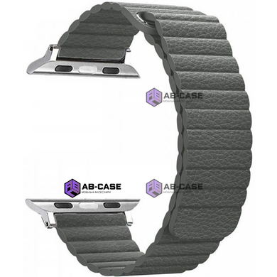 Шкіряний ремінець Leather Loop Band на Apple Watch 38|40|41mm Gray