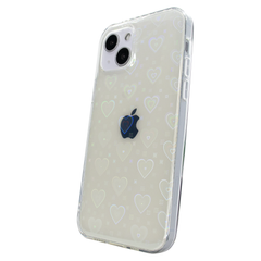 Чохол прозорий для iPhone 14 Hologram Case Heart Clear