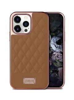 Чохли Onegif New Leather case (для iPhone 13 Pro Max, Brown)