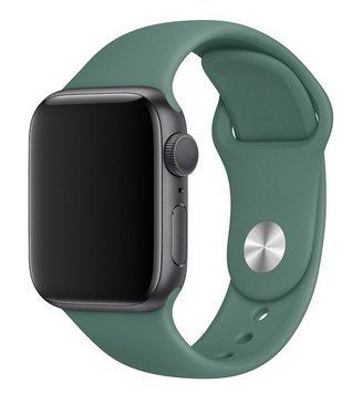 Силиконовый ремешок для Apple Watch (42mm, 44mm, 45mm, 46mm, 49mm Pine Green, L)