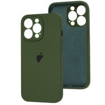 Чехол Silicone Сase для iPhone 13 Pro Max Full Camera Dark Virid