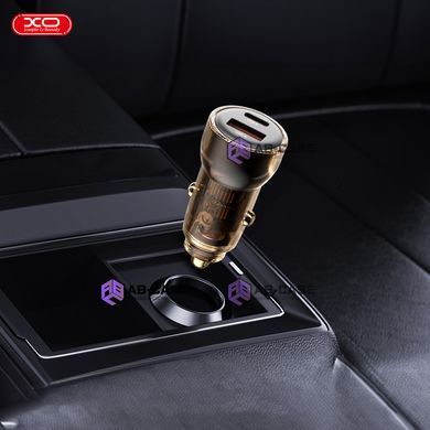 Автомобильная зарядка 60W XO CC60 Smart (PD 30W + QC 30W, 1A+1C, Прозорий) &ndash; Black