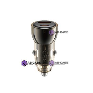 Автомобильная зарядка 60W XO CC60 Smart (PD 30W + QC 30W, 1A+1C, Прозорий) &ndash; Black