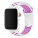 Ремінець для Apple Watch (38mm, 40mm, 41mm, [42mm Series 10/11]) : Silicone Band Nike &ndash; (White-Pink)